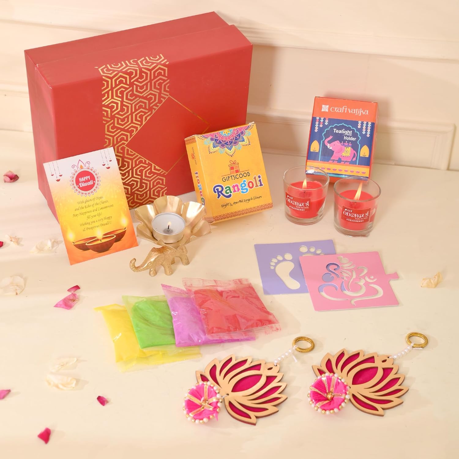 CraftVatika Diwali Gifts Box for Family and Friends, Diwali Decoration Items for Home Decor