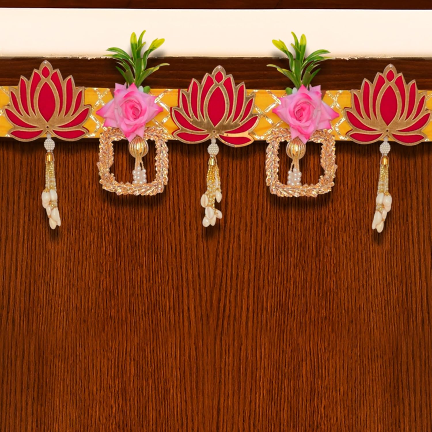 Toran for Main Door Entrance Lotus Flower Bandhanwar Torans for Deepawali Decor (3.5 Ft Length) (TORAN206)